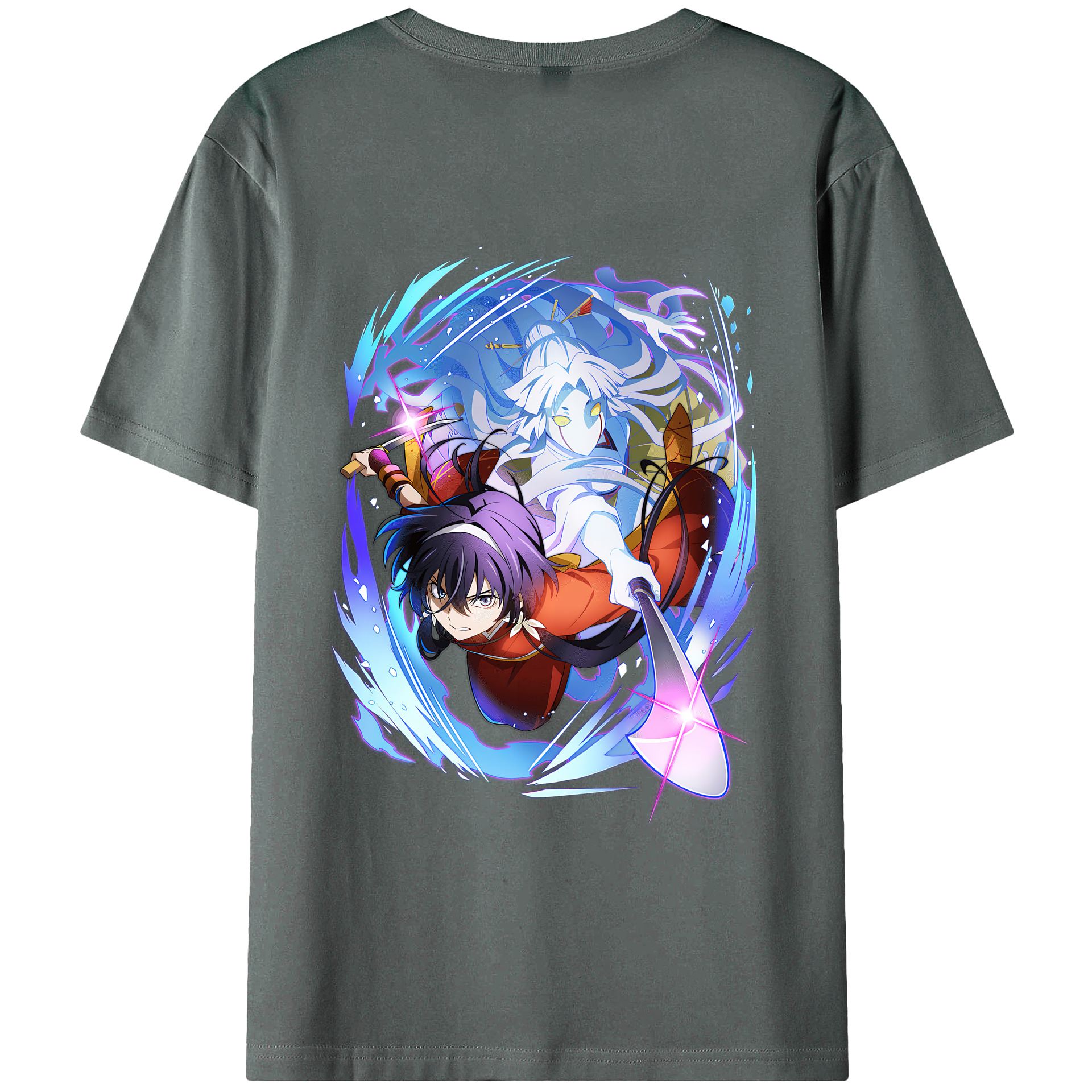 （画像用） 文豪ストレイドッグス Bungo Stray Dogs 綿100％ メンズ半袖Tシャツ（バックプリント） 通気性